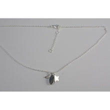 collier ras de cou  argent avec pierre