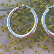 créoles 30mm argent clipsées