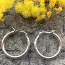 créoles 30mm argent clipsées