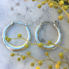 créoles 25mm argent évasées clipsées et sans prise de tête