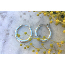 créoles 25mm argent évasées clipsées