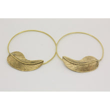 créoles laiton grande plume