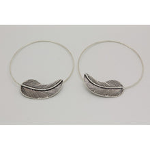 créoles laiton grande plume