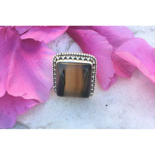grosse bague argent et agate bohême chic