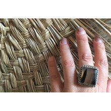 grosse bague argent et agate bohême chic