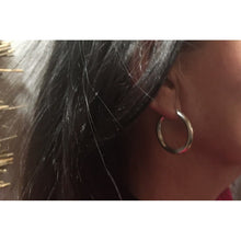 Grosses créoles 35mm épaisses argent