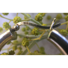 Grosses créoles 35mm épaisses argent