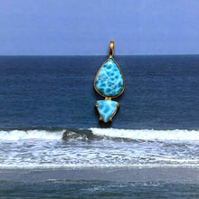 Pendentif larimar d'exception, un lagon à porter