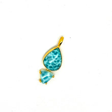 Pendentif larimar d'exception, un lagon à porter