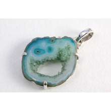 Pendentif agate émeraude et argent 925em