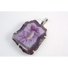 Pendentif agate violette et argent 925em