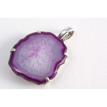 Pendentif agate violette et argent 925em