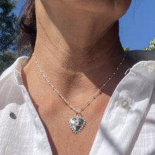 pendentif coeur avec pierre semi-précieuse