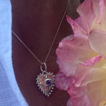 pendentif coeur avec pierre semi-précieuse