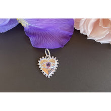 pendentif coeur avec pierre semi-précieuse