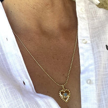 pendentif coeur avec pierre semi-précieuse