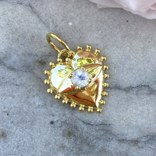 pendentif coeur avec pierre semi-précieuse