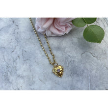 pendentif coeur avec pierre semi-précieuse