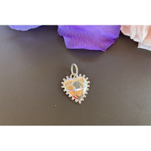 pendentif coeur avec pierre semi-précieuse