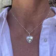 pendentif coeur avec pierre semi-précieuse