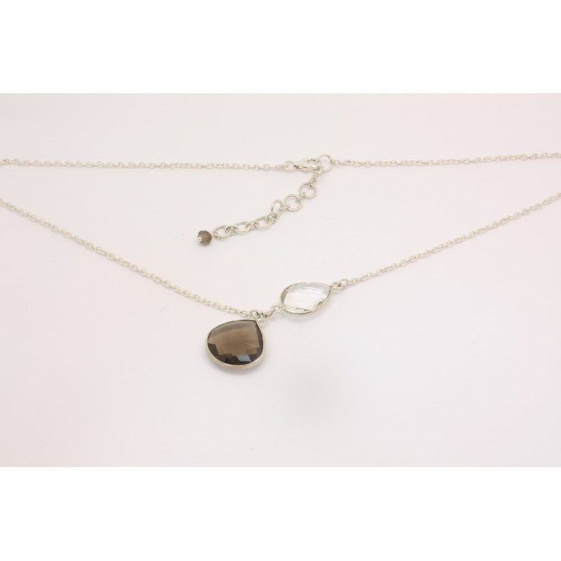 collier argent avec pierres naturelles