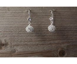 Boucles d'oreilles boules cristal et argent